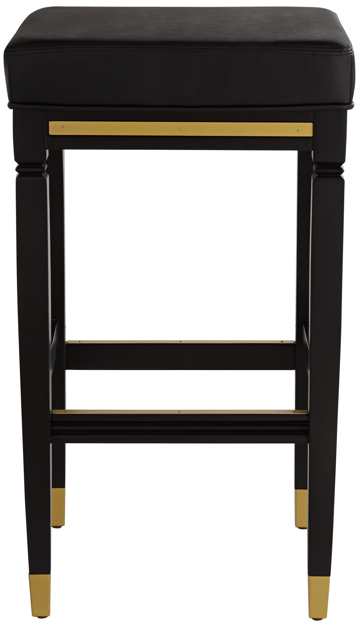 Image 7 Possini Euro Design Jaxon 31 1/4" High Black Faux Leather Barstool more views