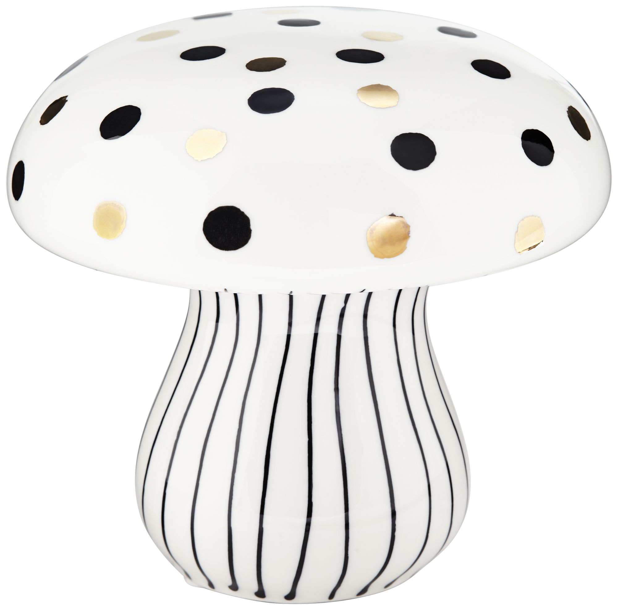 Image 3 Possini Euro Design Jemma 6" White Black Polka Dot Ceramic Mushroom