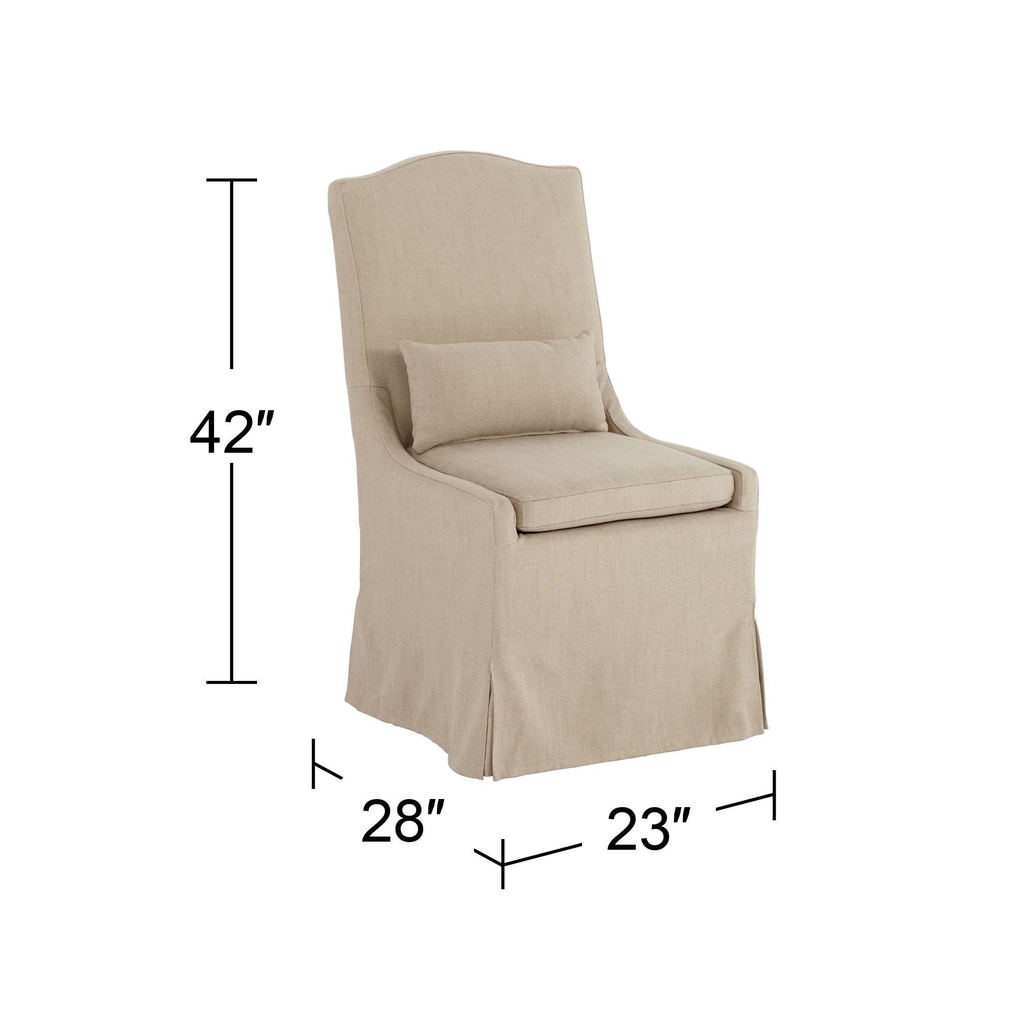 Image 7 Possini Euro Design Juliete Hamlet Pebble Slipcover Dining Chair more views