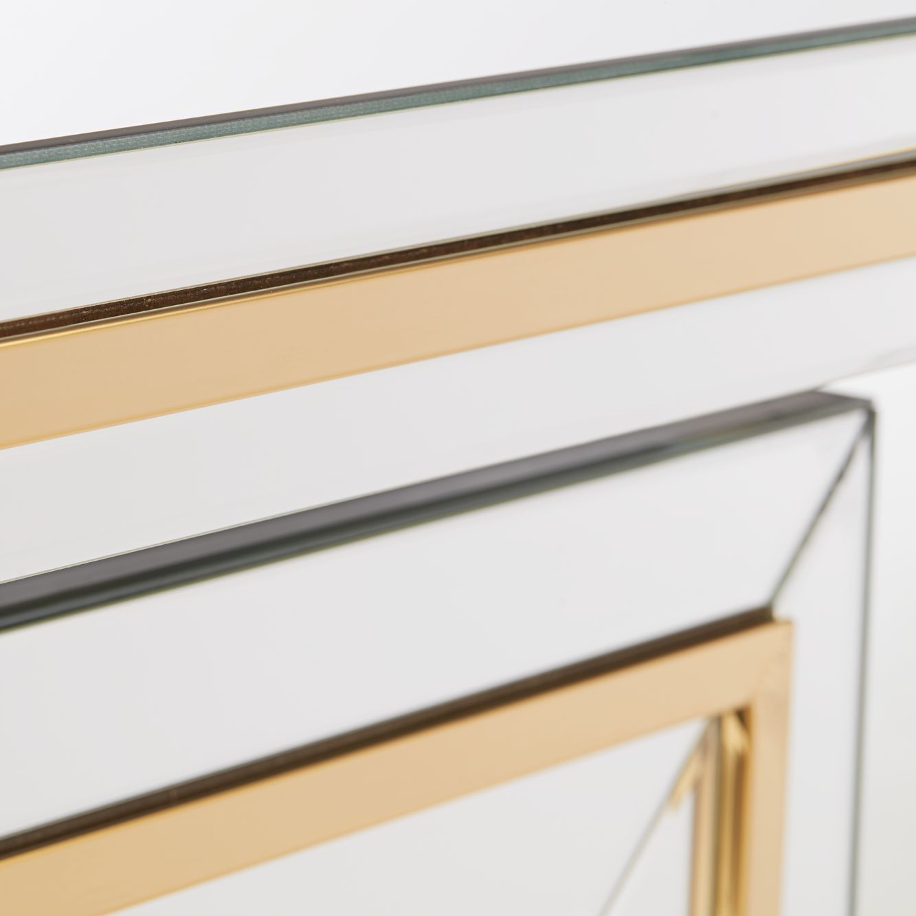 Thumbnail4 of Possini Euro Design Laila 48" Wide Gold-Trimmed Mirrored Console Table more views
