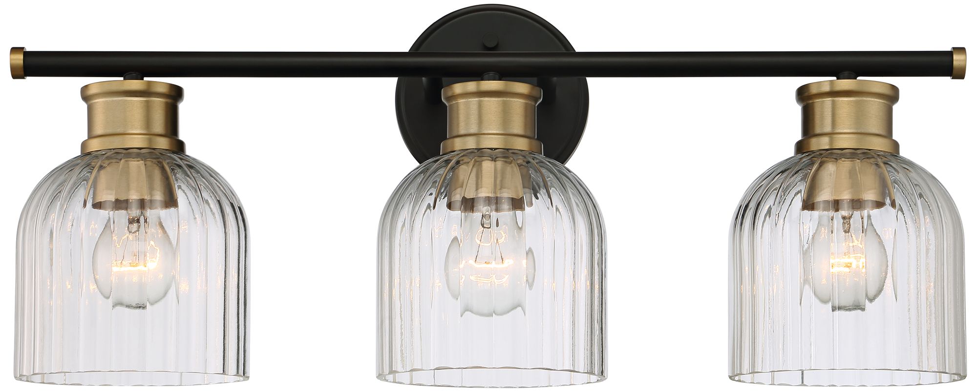 Image 3 Possini Euro Design Lana 23" Wide Black and Warm Brass 3-Lt Bath Light