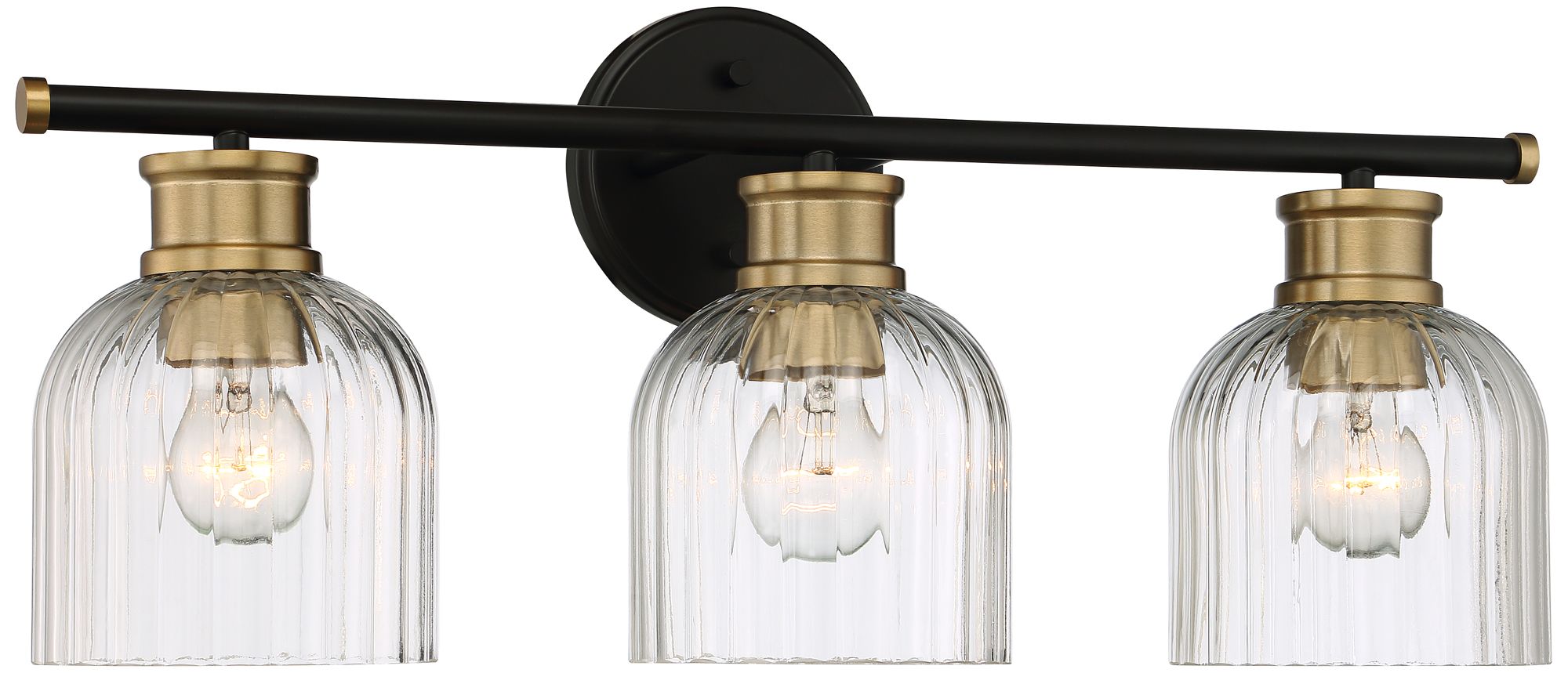 Image 5 Possini Euro Design Lana 23" Wide Black and Warm Brass 3-Lt Bath Light more views