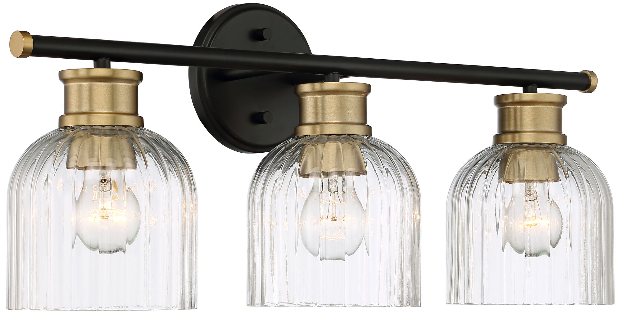 Image 6 Possini Euro Design Lana 23" Wide Black and Warm Brass 3-Lt Bath Light more views