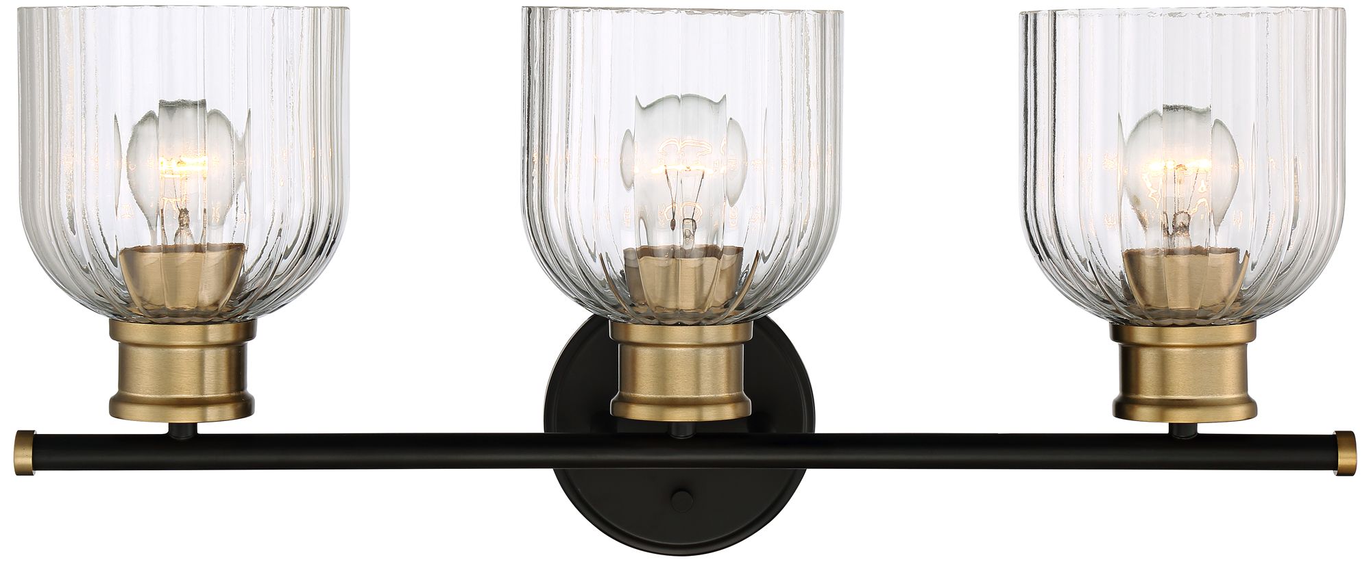 Watch A Video About the Stiffel Lana Black and Warm Brass 3-Light Bath Light