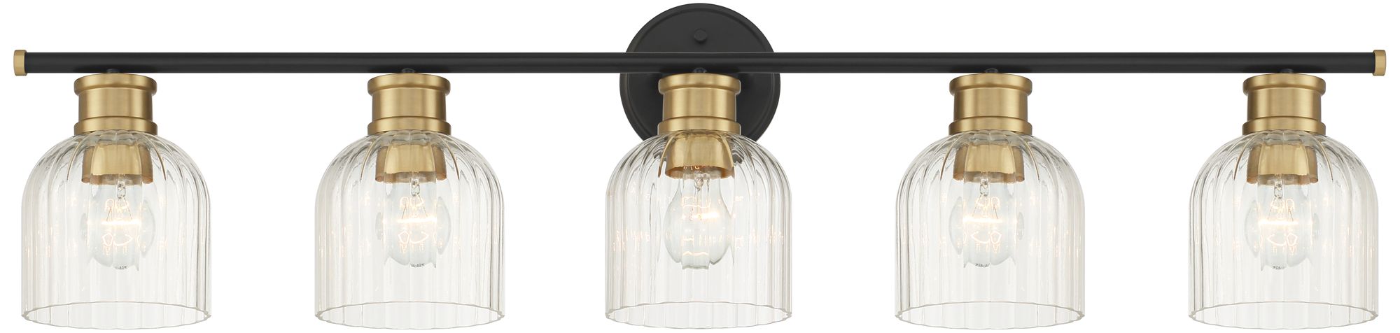Image 5 Possini Euro Design Lana 40" Wide Black and Warm Brass 5-Lt Bath Light more views