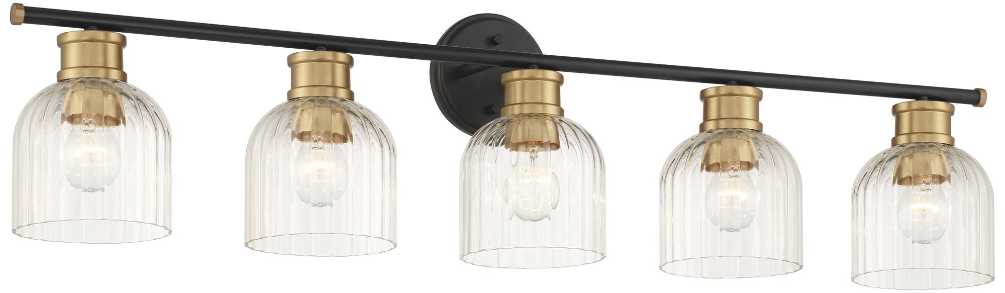 Image 6 Possini Euro Design Lana 40" Wide Black and Warm Brass 5-Lt Bath Light more views