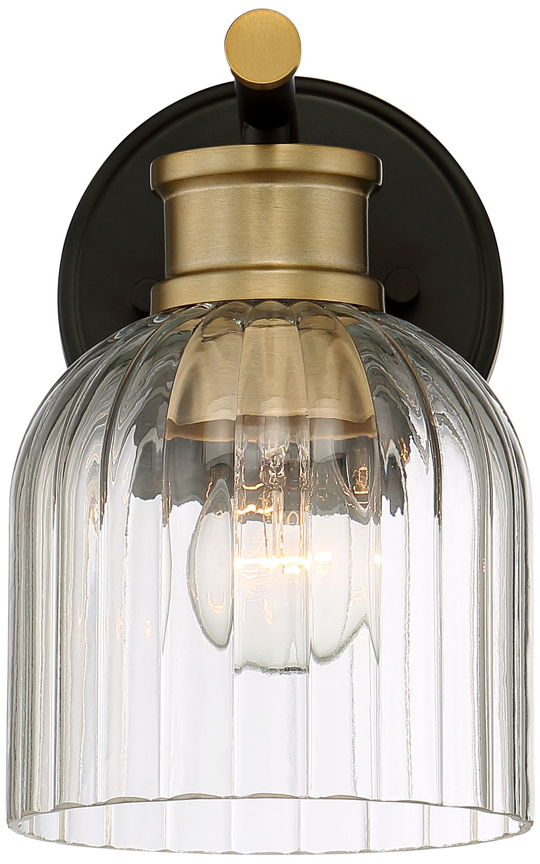 Image 4 Possini Euro Design Lana 9" High Black and Warm Brass Wall Sconce more views