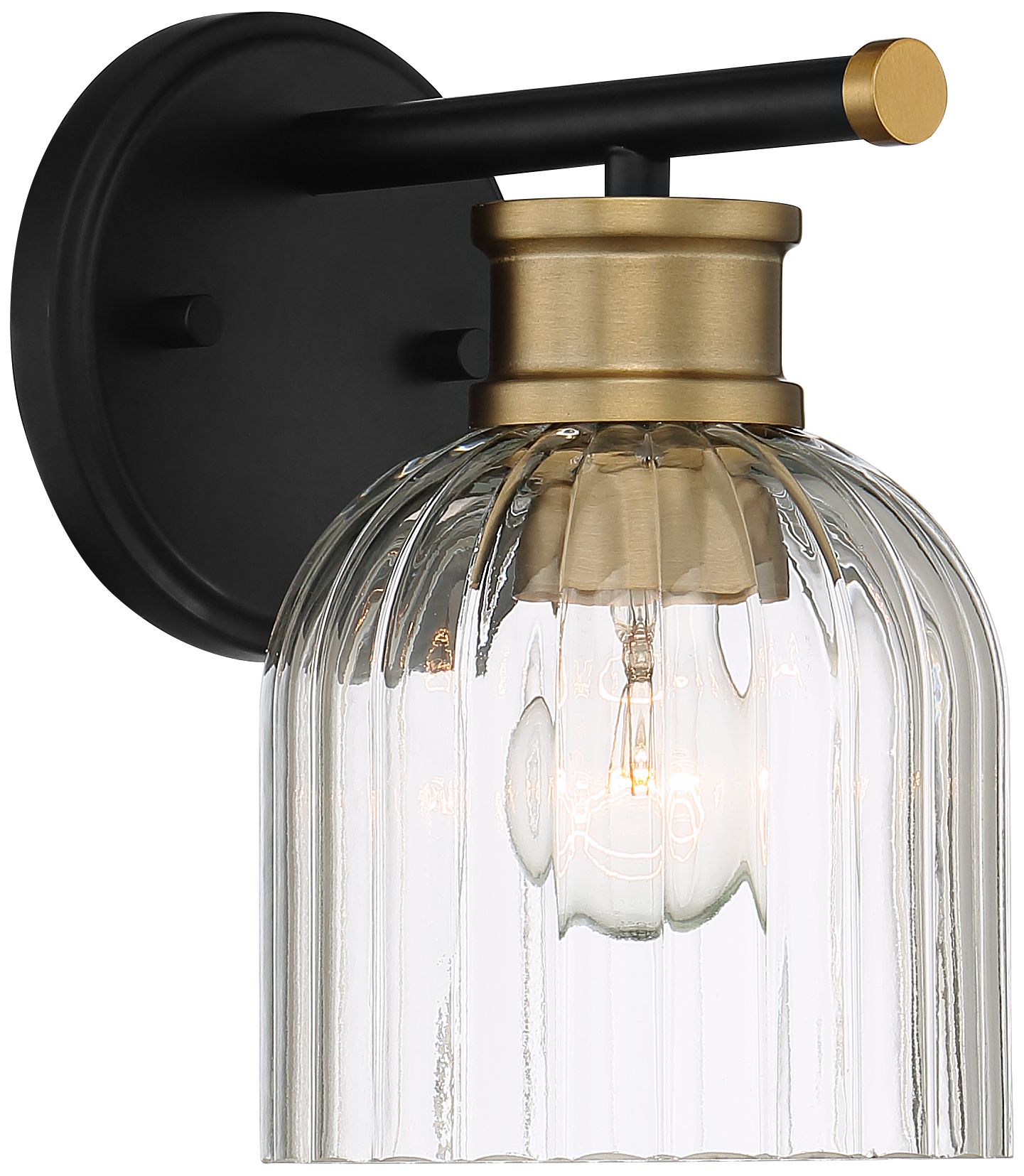 Image 5 Possini Euro Design Lana 9" High Black and Warm Brass Wall Sconce more views