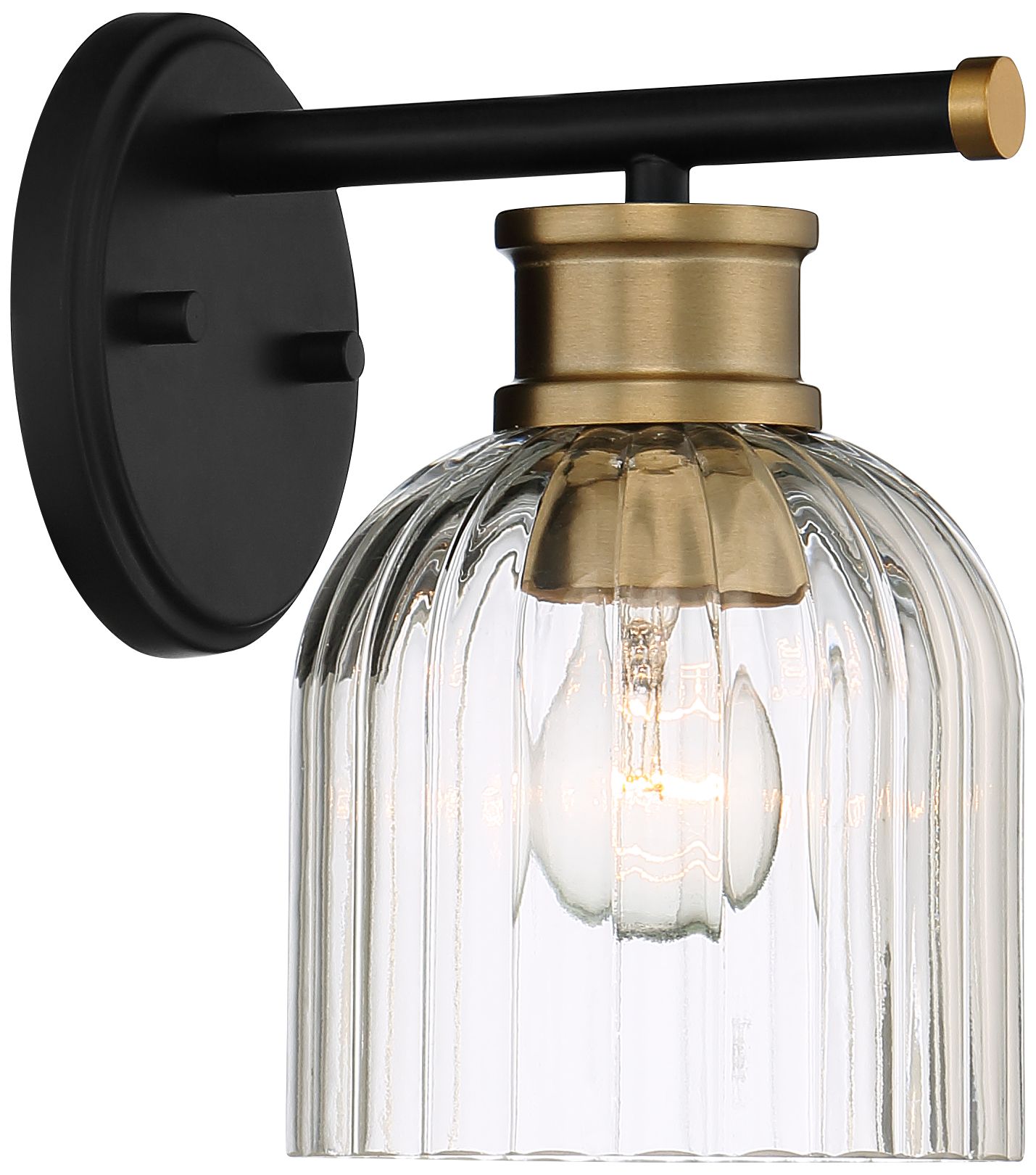 Image 6 Possini Euro Design Lana 9" High Black and Warm Brass Wall Sconce more views