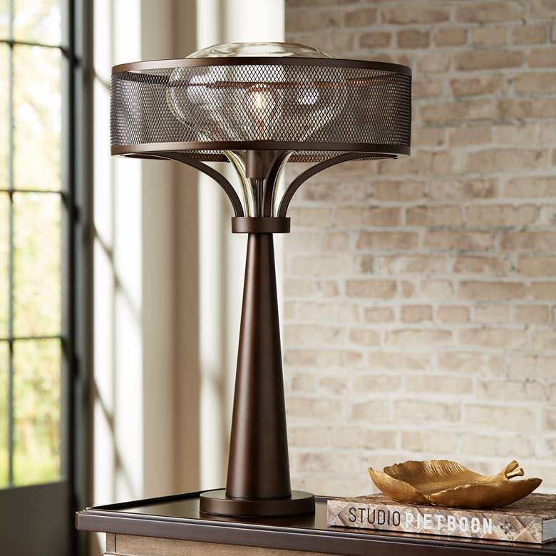 Image 1 Possini Euro Design Luis Oil-Rubbed Bronze Metal Table Lamp