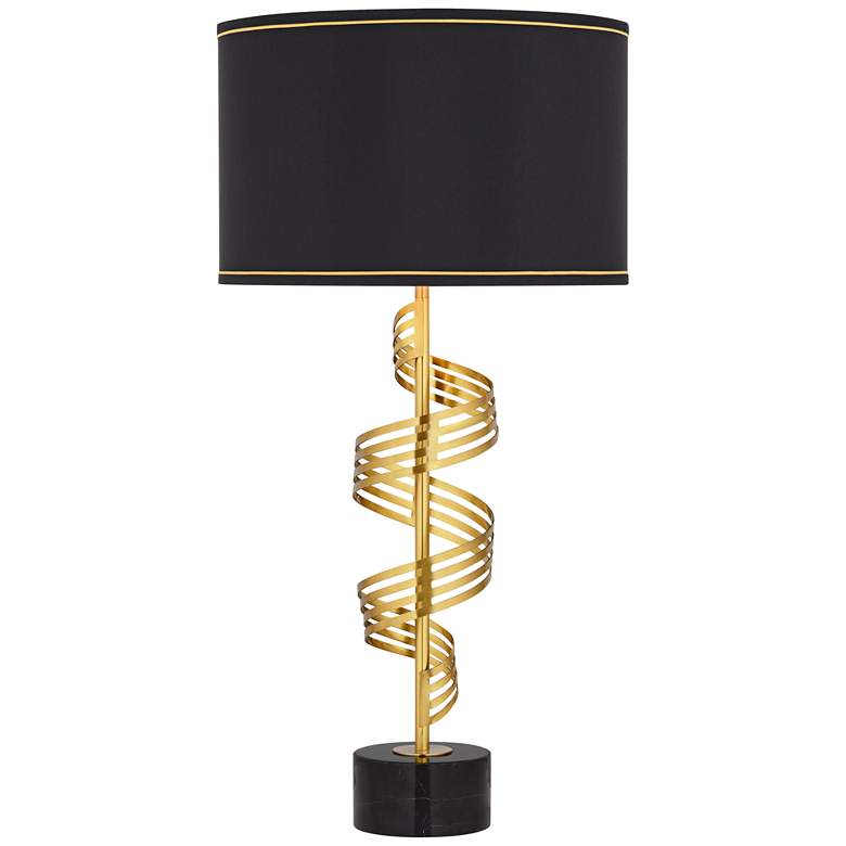 Image 2 Possini Euro Design Lyrical Gold Ribbon Twist Modern Table Lamp