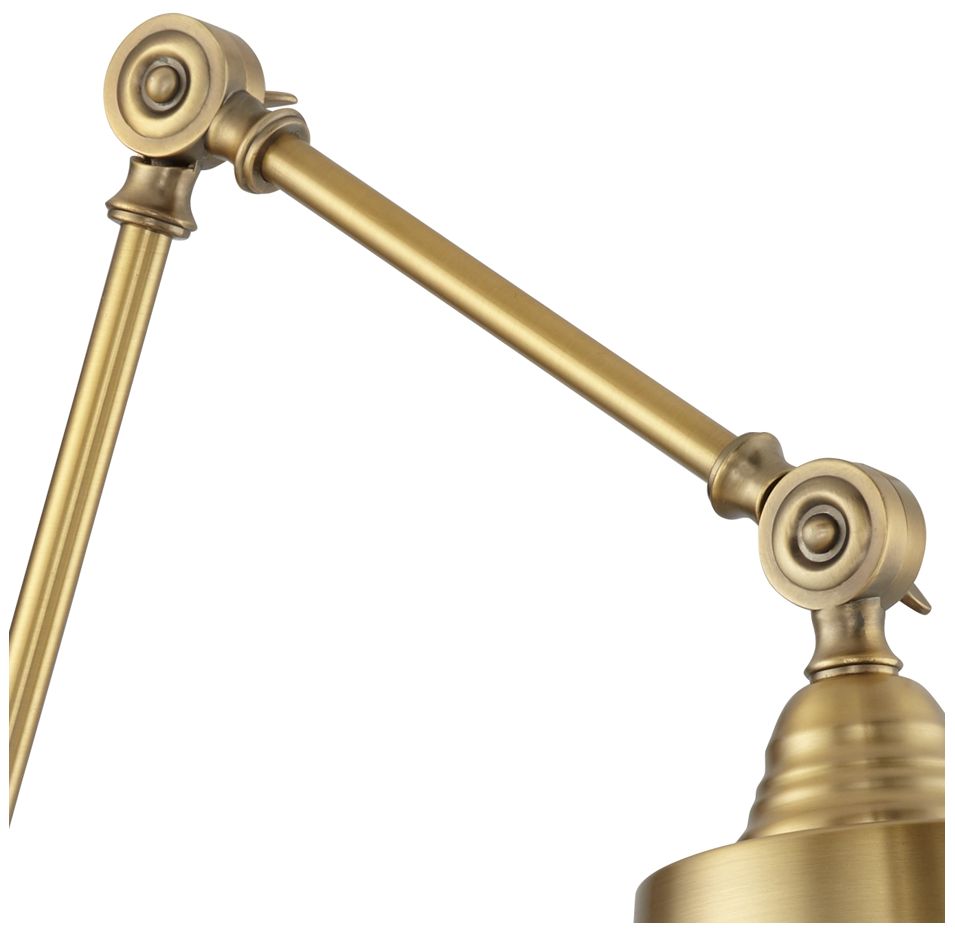 Image 5 Possini Euro Design Mendes Antique Brass Swing Arm Plug-In Wall Lamps Set/2 more views