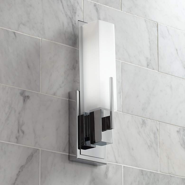 Image 1 Possini Euro Design Midtown 15" High Chrome LED Wall Sconce