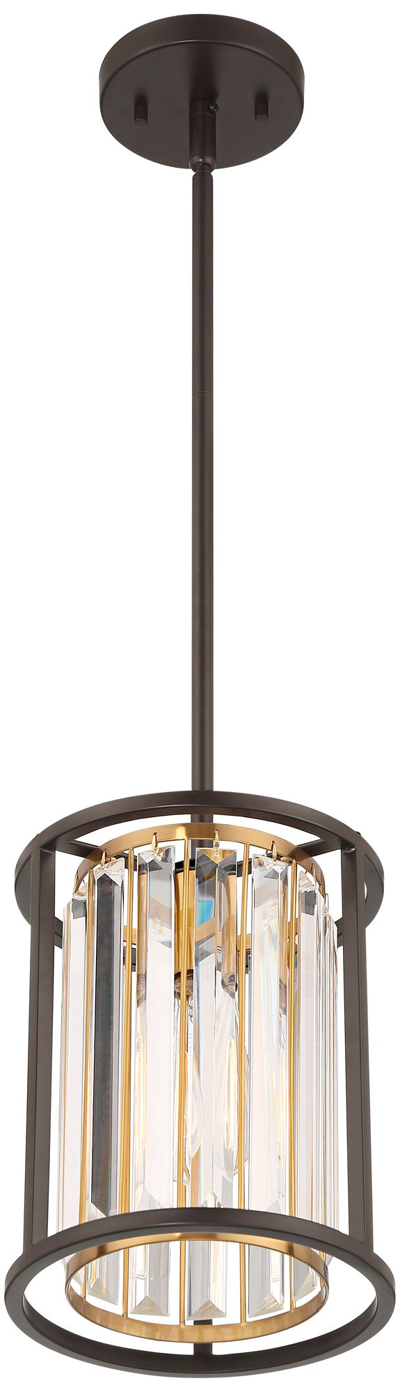 Possini Euro Design Milne 8" Wide Bronze Gold Mini Pendant in scene