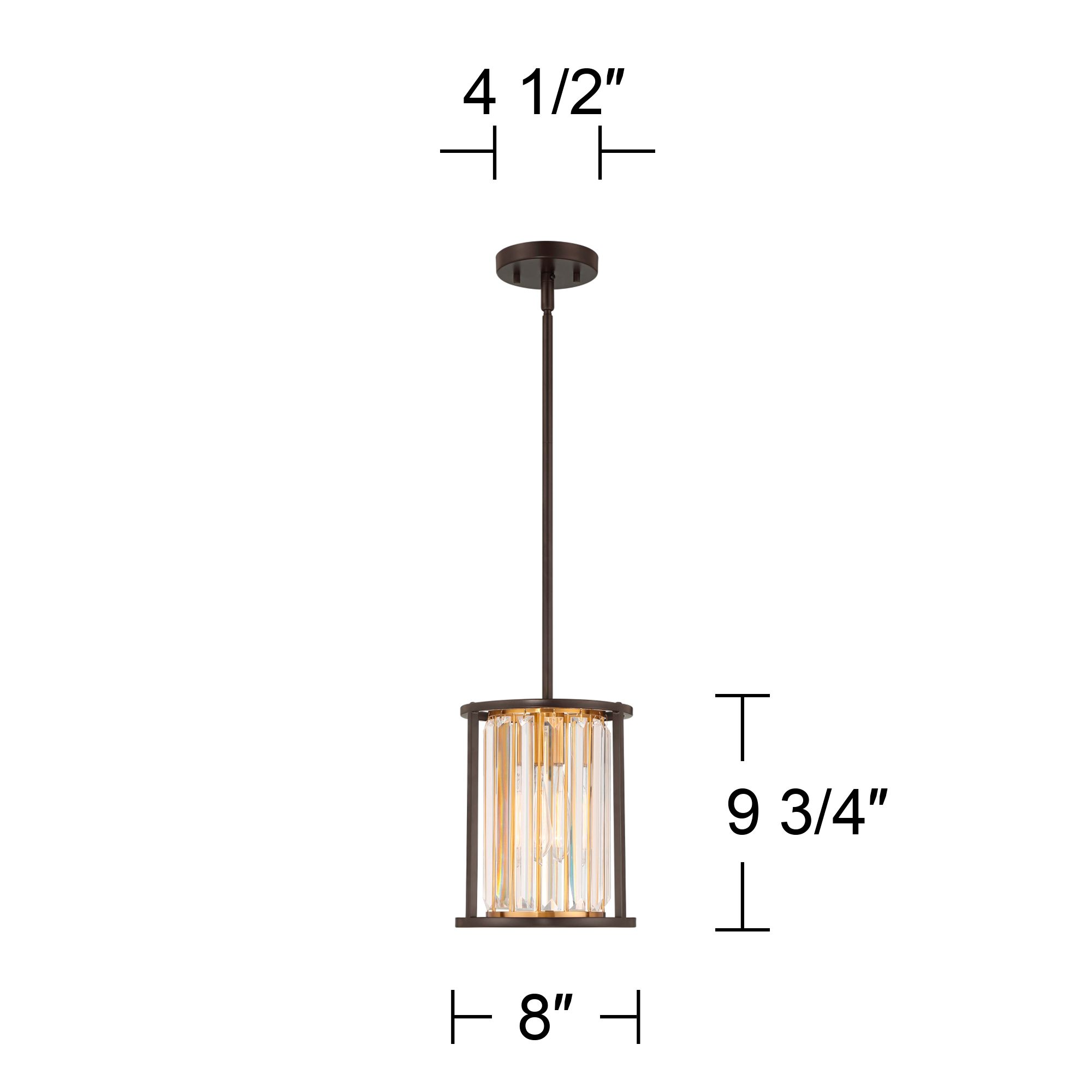 Possini Euro Design Milne 8" Wide Bronze Gold Mini Pendant in scene
