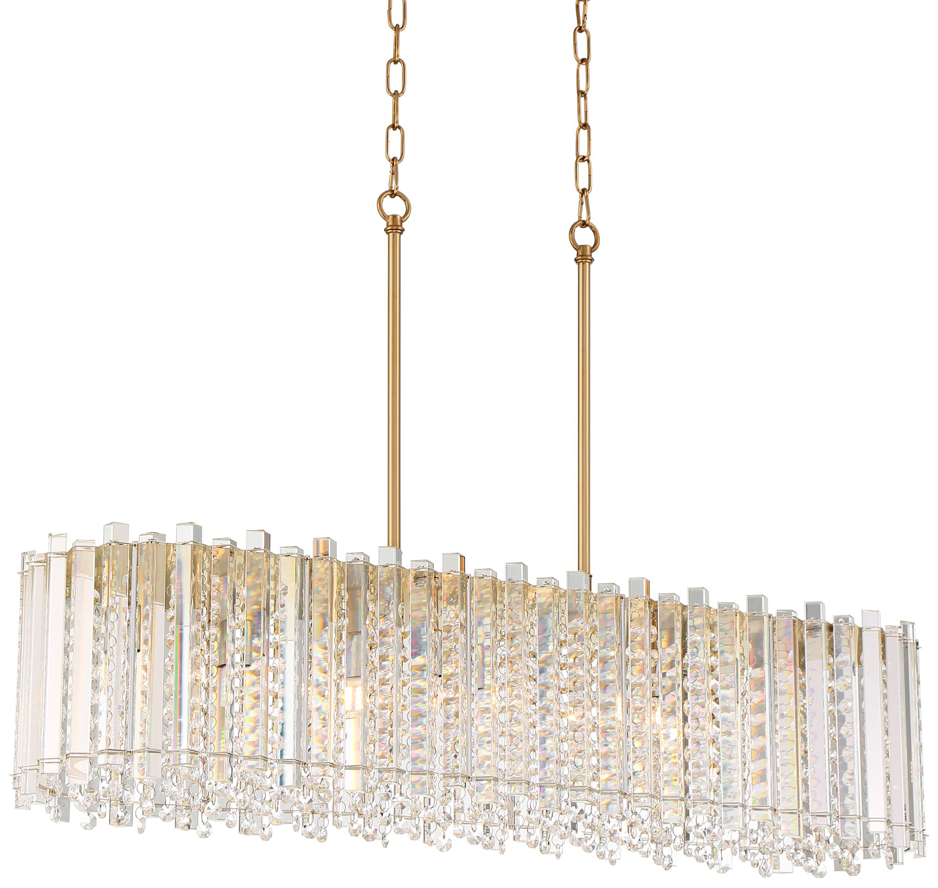 Possini Euro Design Mirabell 34" Gold Crystal LED Island Pendant