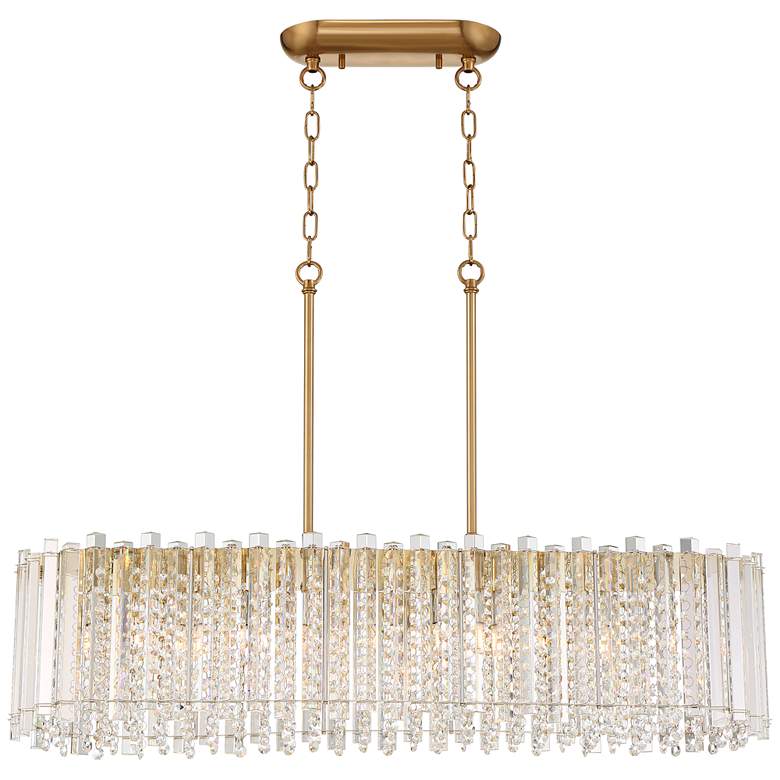 Image 5 Possini Euro Design Mirabell 34 inch Gold Crystal LED Island Pendant more views