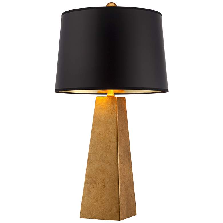 Image 7 Possini Euro Design Modern Gold Leaf Obelisk Table Lamp With USB and Dimmer more views