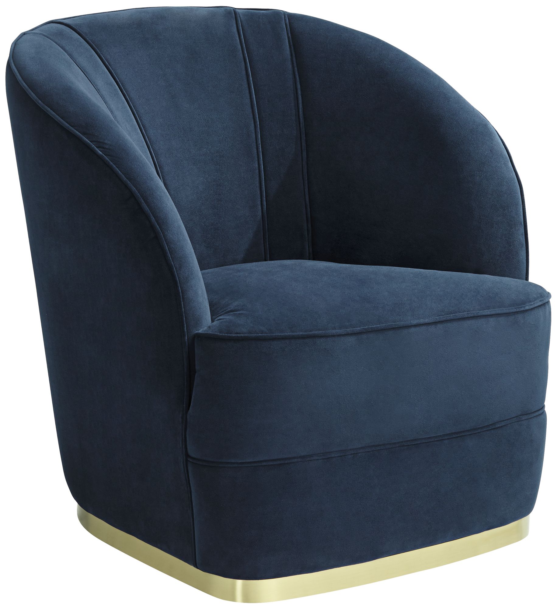 Image 7 Possini Euro Design Nebbia 31"W Navy Velvet Accent Chair with Pillow more views