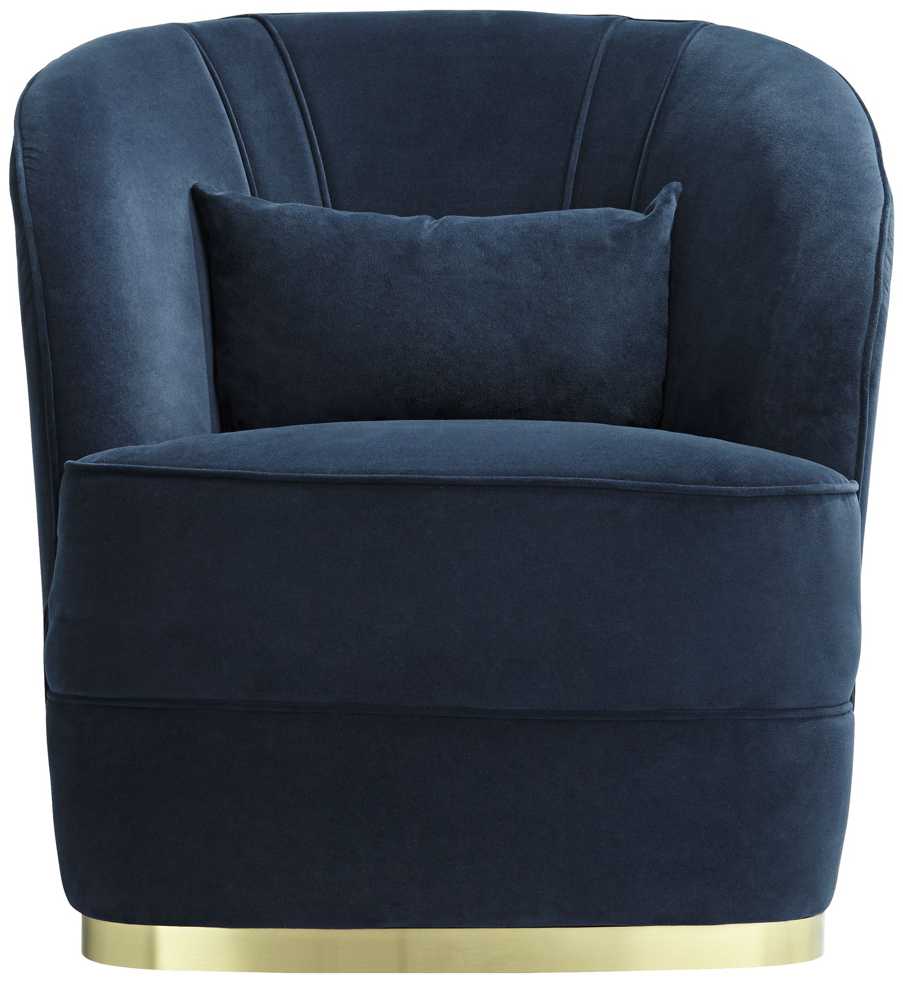 Possini Euro Design Nebbia 31"W Navy Velvet Accent Chair with Pillow