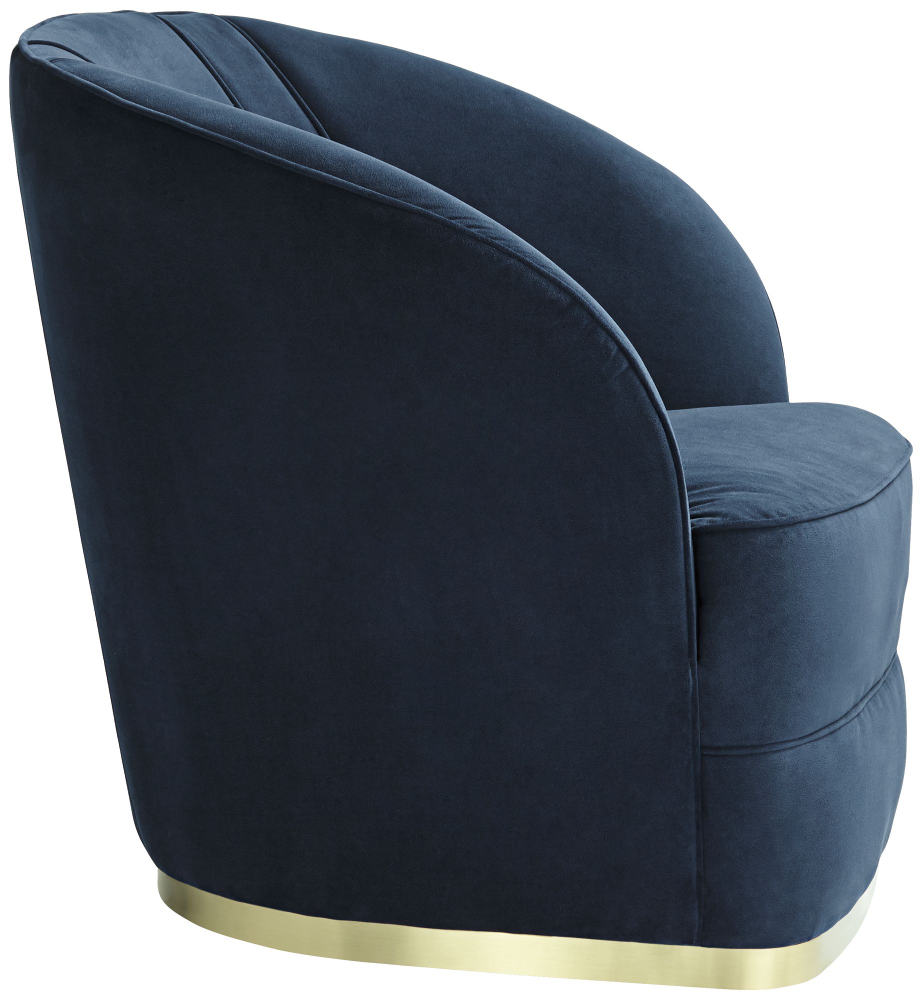 Possini Euro Design Nebbia 31"W Navy Velvet Accent Chair with Pillow