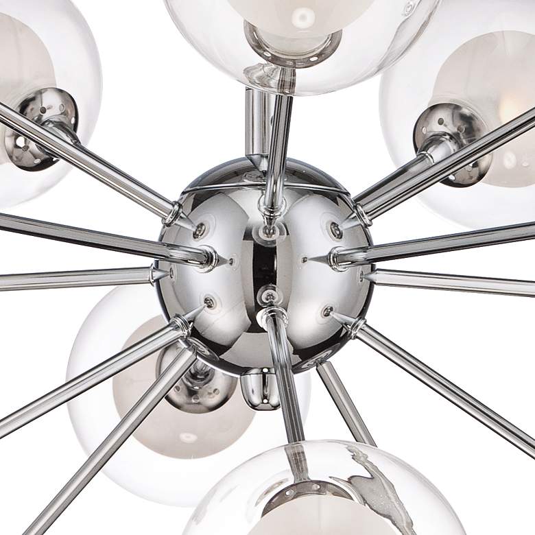 Image 4 Possini Euro Design Nimbus 15-Light Glass and Chrome Sputnik Ceiling Light more views