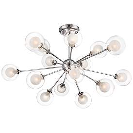 Image2 of Possini Euro Design Nimbus 15-Light Glass Chrome LED Sputnik Ceiling Light