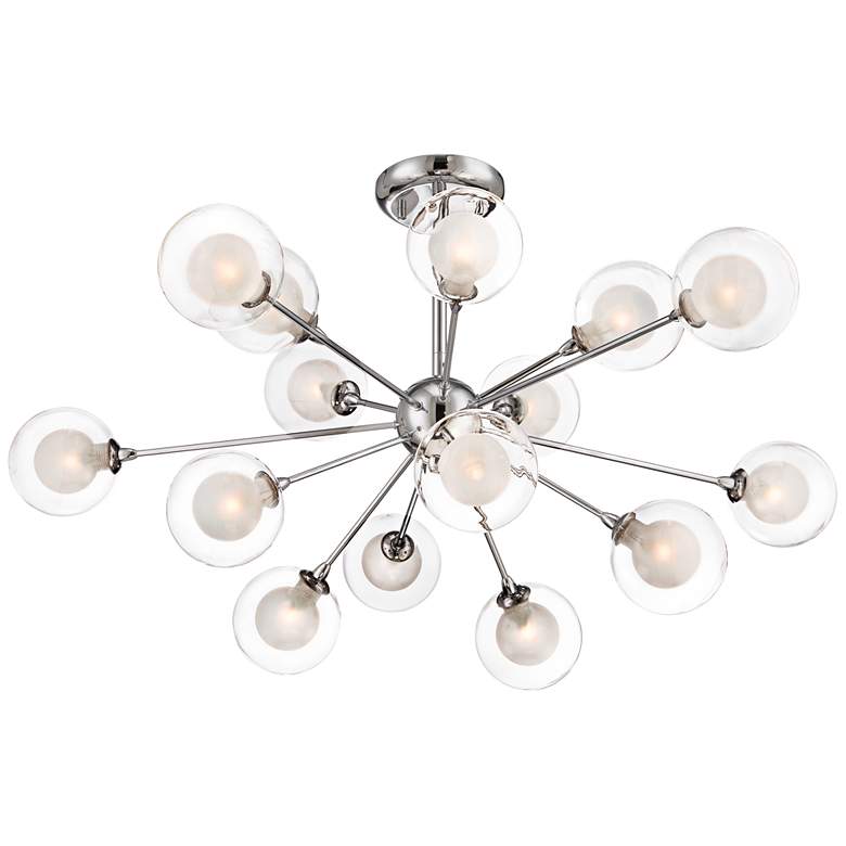 Image 2 Possini Euro Design Nimbus 15-Light Glass Chrome LED Sputnik Ceiling Light