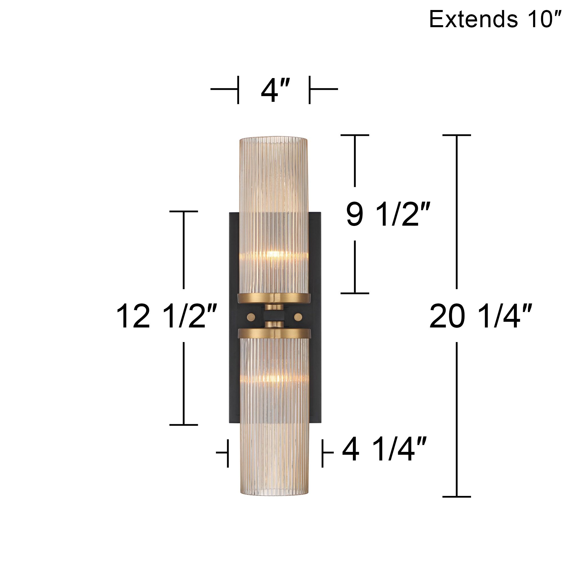 Possini Euro Design Palais 20 1/4"H Black and Warm Brass 2-Lt Sconce in scene