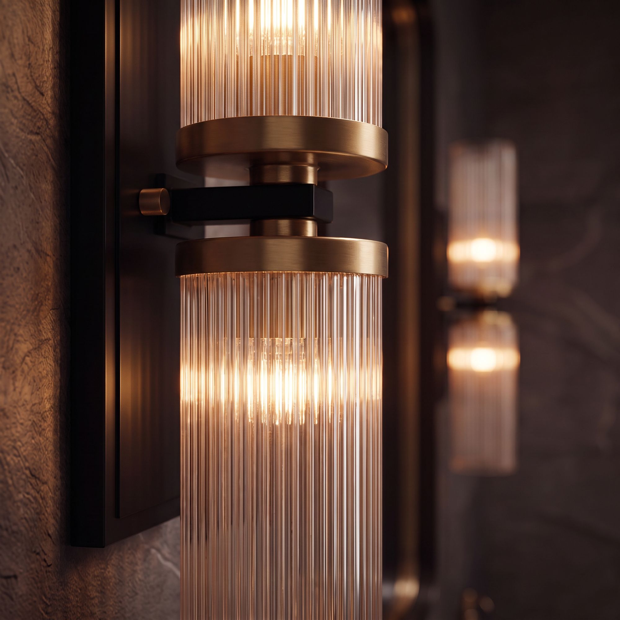 Image 6 Possini Euro Design Palais 20 1/4"H Black and Warm Brass 2-Lt Sconce more views