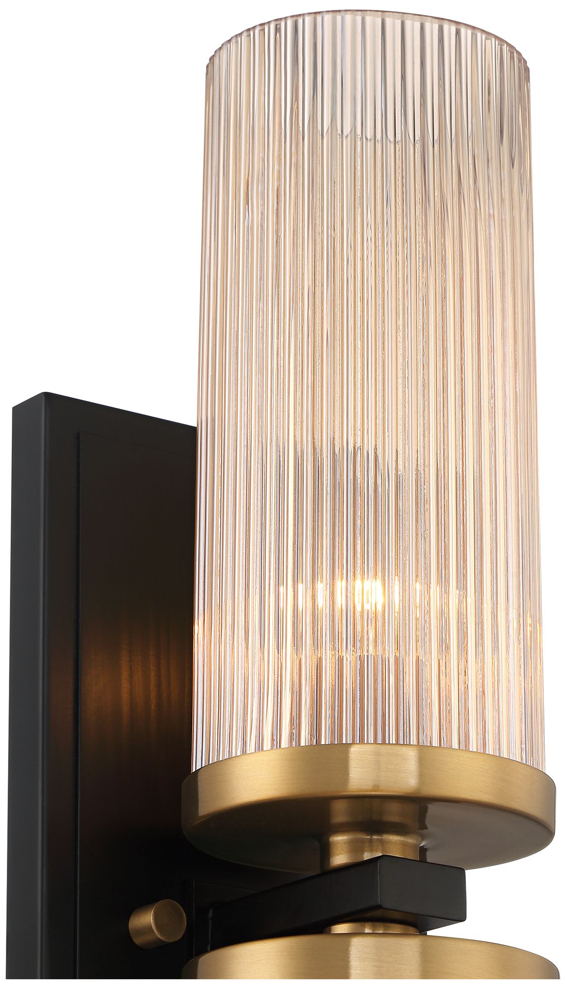 Possini Euro Design Palais 20 1/4"H Black and Warm Brass 2-Lt Sconce in scene