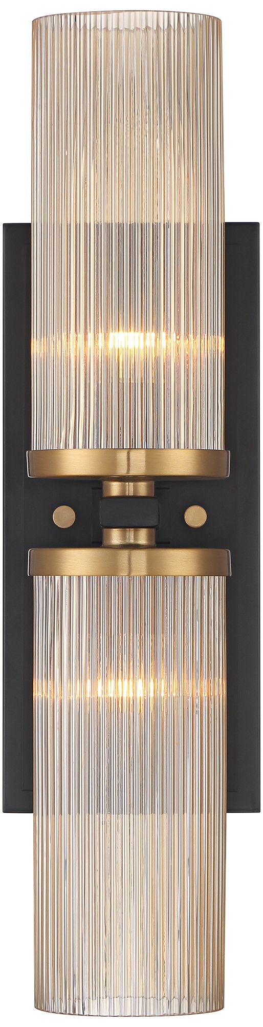 Possini Euro Design Palais 20 1/4"H Black and Warm Brass 2-Lt Sconce in scene