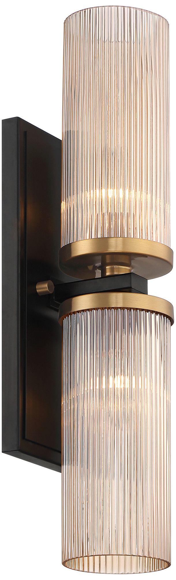 Possini Euro Design Palais 20 1/4"H Black and Warm Brass 2-Lt Sconce in scene