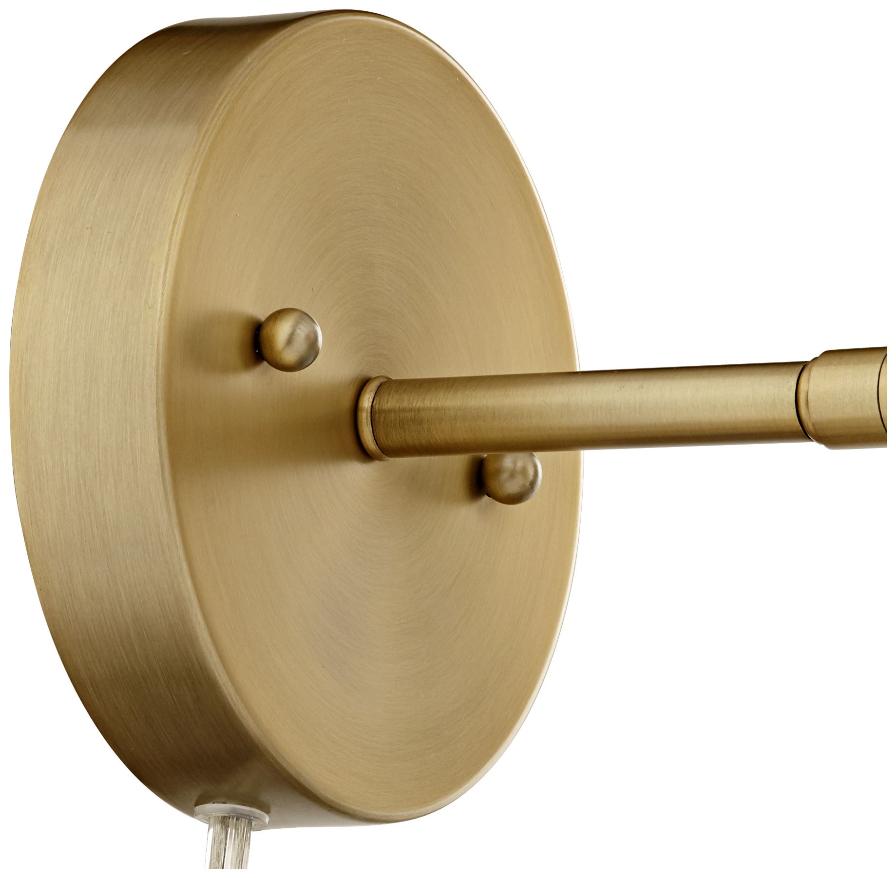 Image 4 Possini Euro Design Patt 7"H Brushed Brass Down-Lt Plug-In Wall Lamp more views