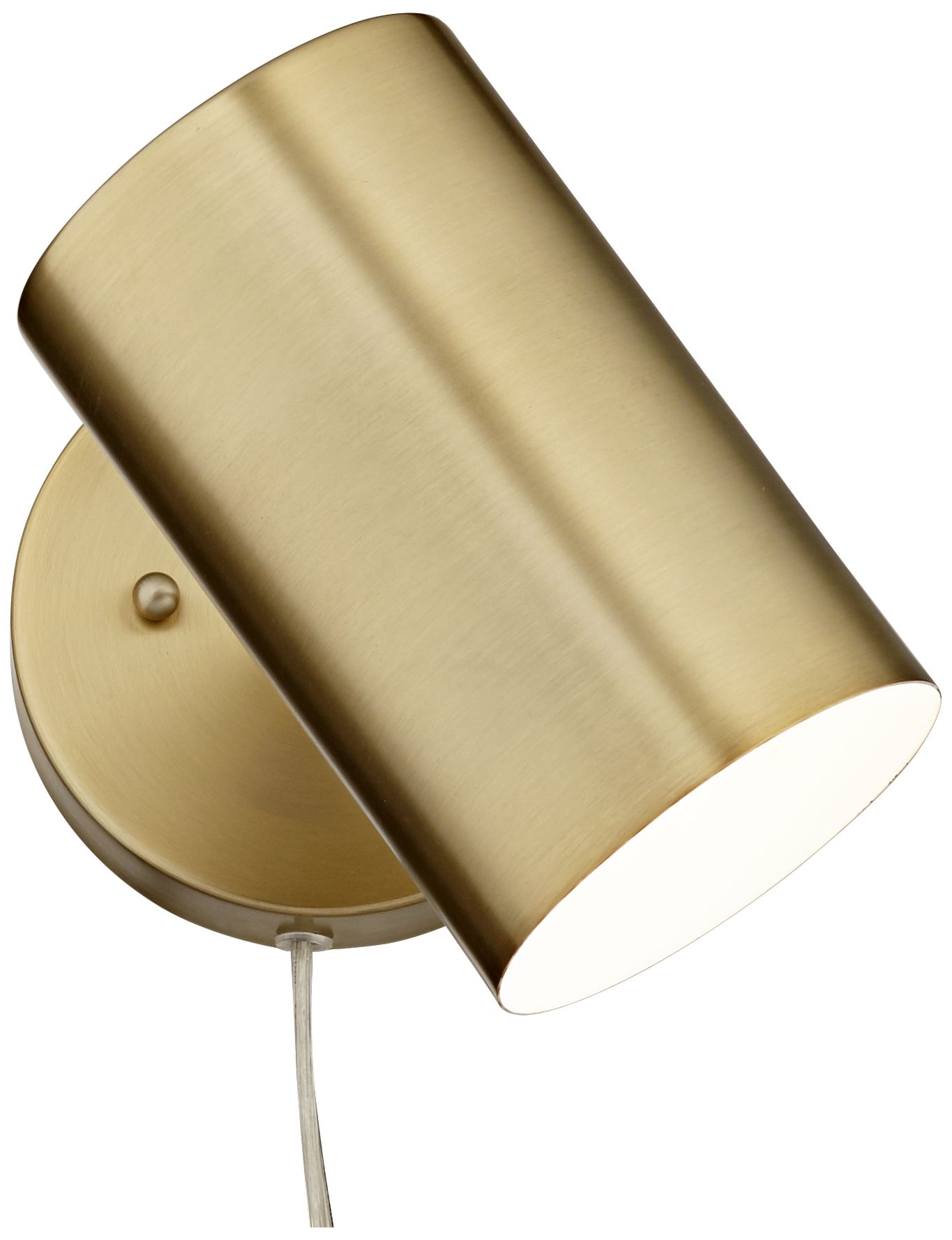 Image 7 Possini Euro Design Patt 7"H Brushed Brass Down-Lt Plug-In Wall Lamp more views