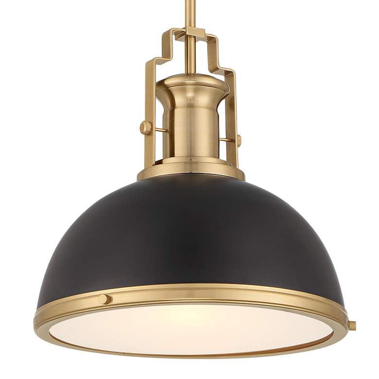 Image 3 Possini Euro Design Posey 13 inch Wide Black and Gold Dome Pendant Light more views