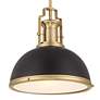 Thumbnail3 of Possini Euro Design Posey 13" Wide Black and Gold Dome Pendant Light more views
