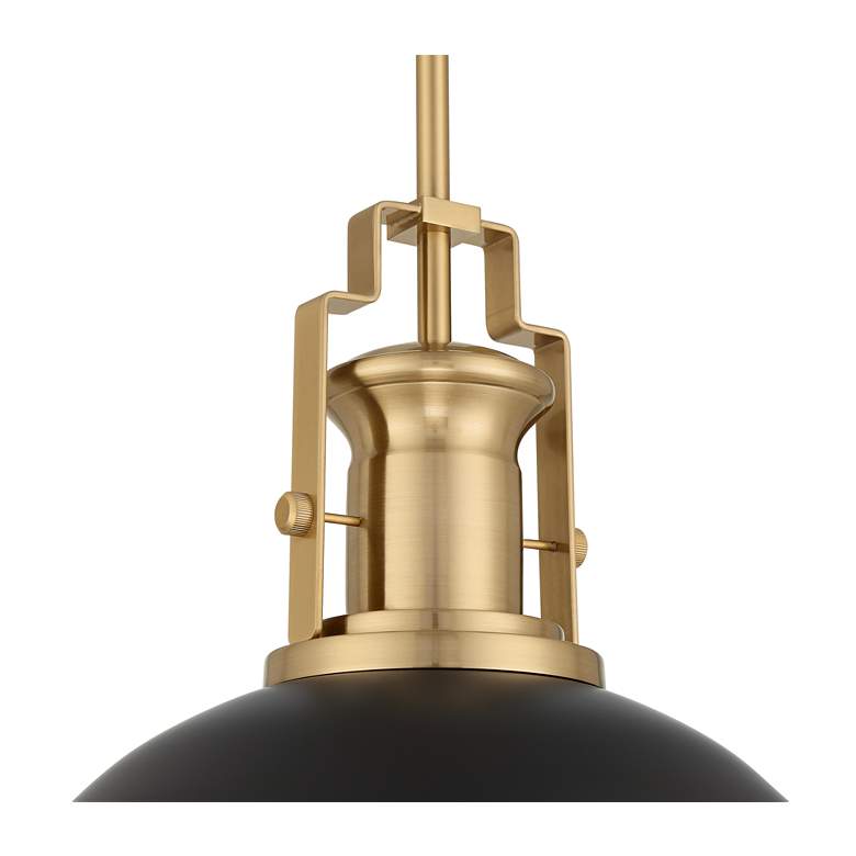 Image 4 Possini Euro Design Posey 13" Wide Black and Gold Dome Pendant Light more views