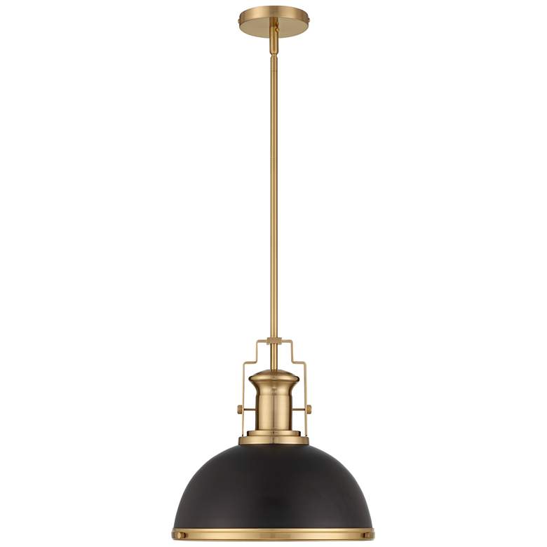 Image 6 Possini Euro Design Posey 13 inch Wide Black and Gold Dome Pendant Light more views