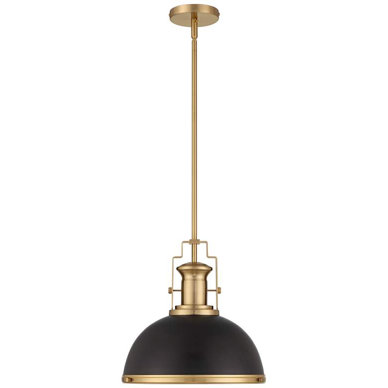 Image 6 Possini Euro Design Posey 13" Wide Black and Gold Dome Pendant Light more views