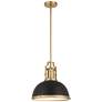 Watch A Video About the Possini Euro Design Posey Black Soft Gold Dome Pendant Light