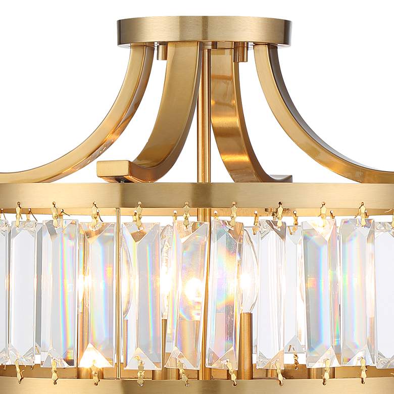 Image 3 Possini Euro Design Prava 16 1/2 inch Brass and Crystal Ceiling Light more views