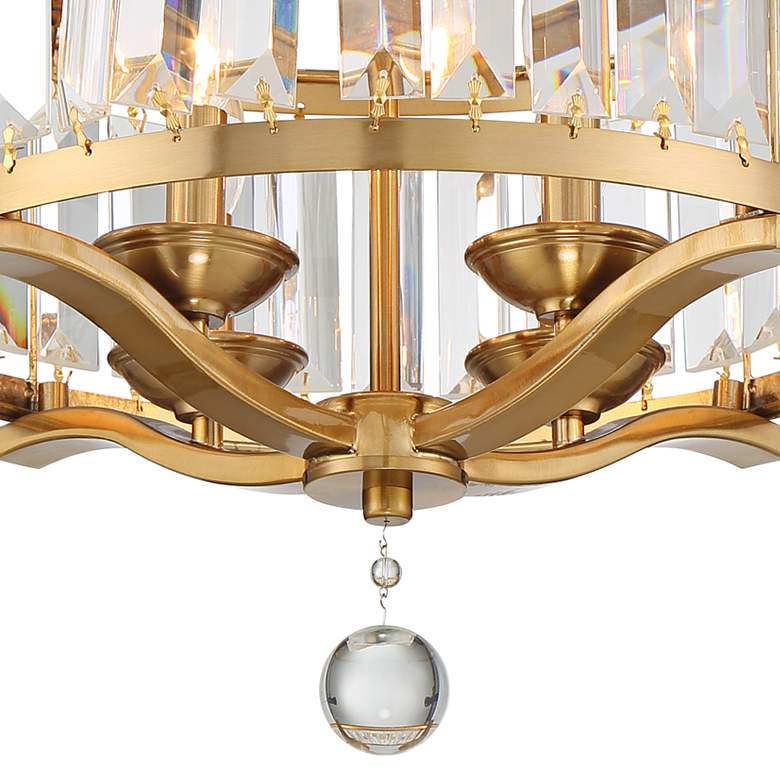 Image 4 Possini Euro Design Prava 16 1/2 inch Brass and Crystal Ceiling Light more views