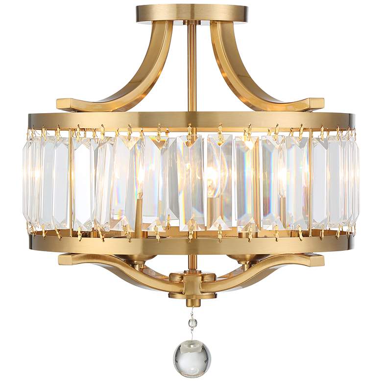 Image 5 Possini Euro Design Prava 16 1/2" Brass and Crystal Ceiling Light more views