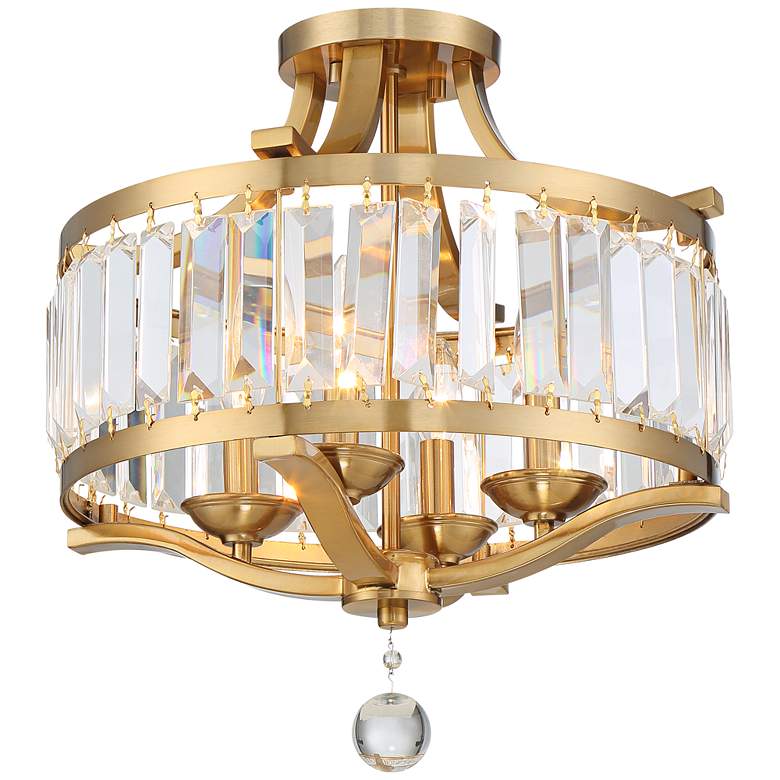 Image 6 Possini Euro Design Prava 16 1/2 inch Brass and Crystal Ceiling Light more views