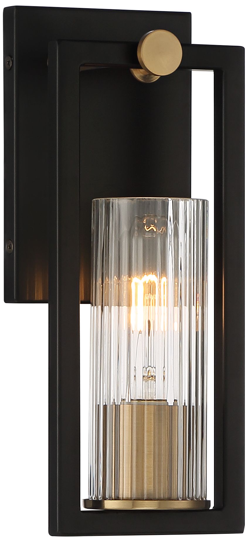Possini Euro Design Ramos 11 1/2" High Black and Brass Modern Sconce