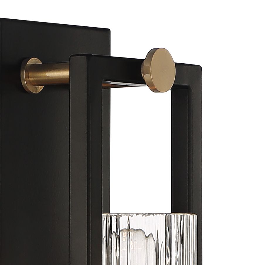 Image 5 Possini Euro Design Ramos 11 1/2" High Black and Brass Modern Sconce more views