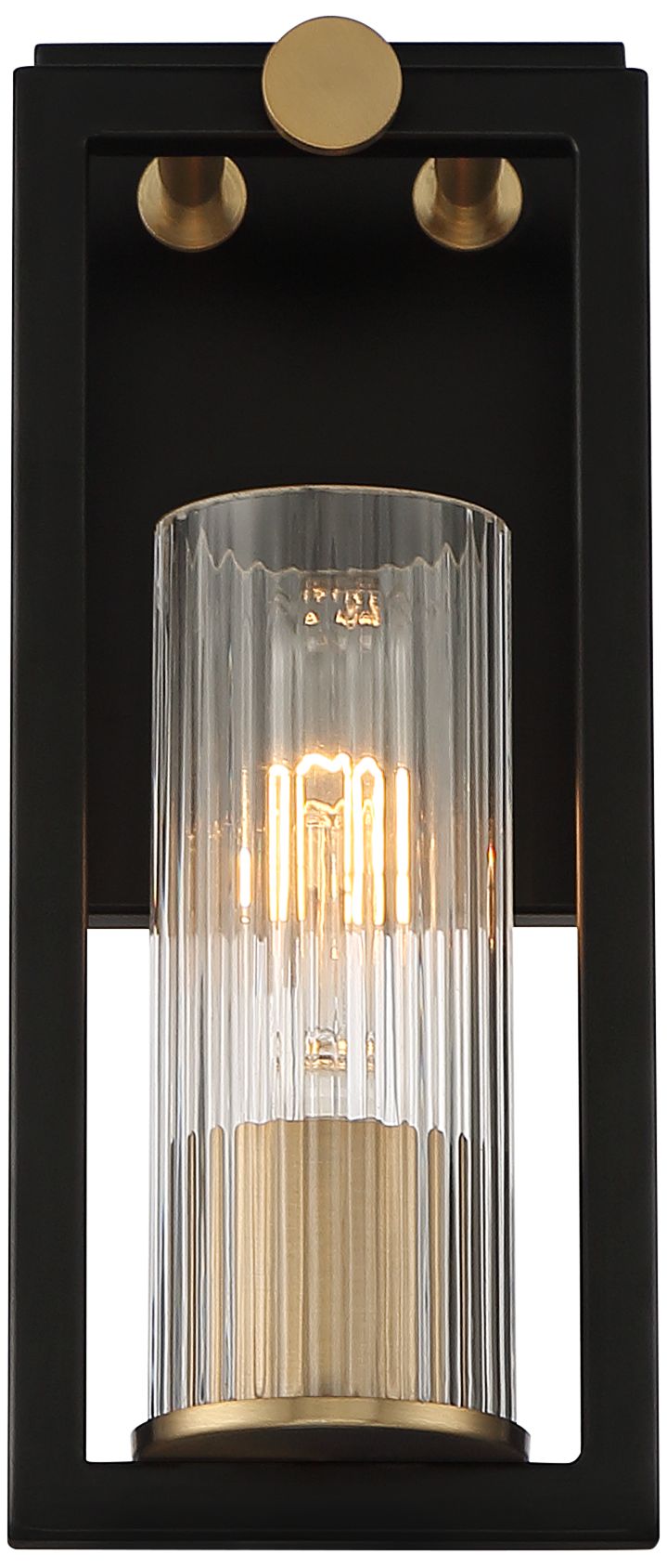 Image 6 Possini Euro Design Ramos 11 1/2" High Black and Brass Modern Sconce more views