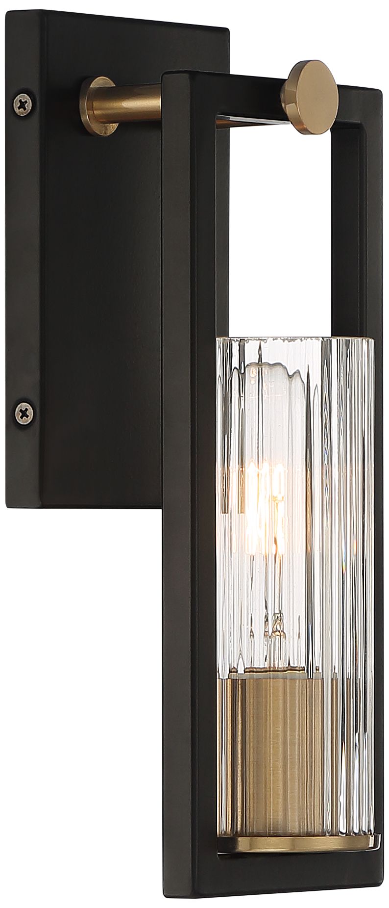 Watch A Video About the Stiffel Ramos Black and Brass Modern Wall Sconce