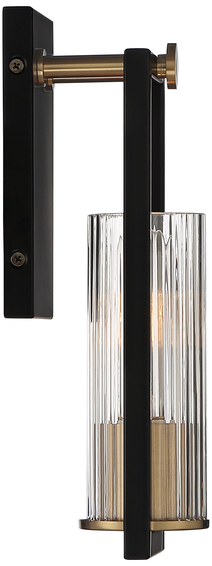 Watch A Video About the Stiffel Ramos Black and Brass Modern Wall Sconce